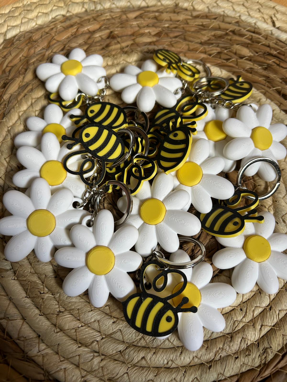 Llavero Flor y Abeja personalizado x 10